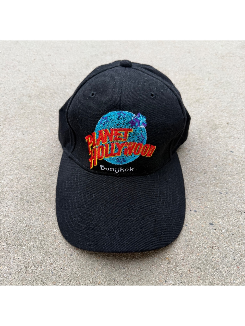 Planet Hollywood Vintage Black Baseball Cap Bangkok Embroidered Logo